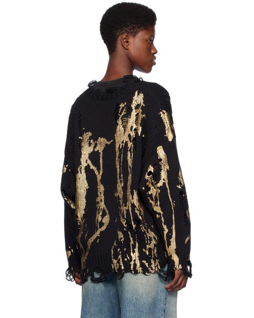 R13 Black Paint Splatter Sweater