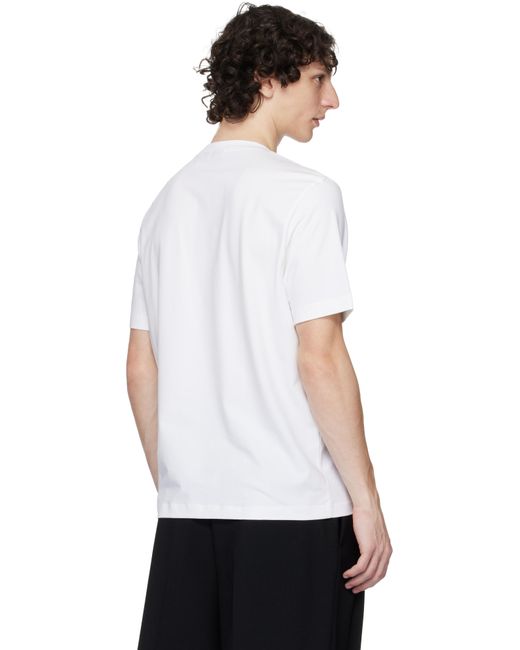 Boss White Relaxed-Fit Stretch Cotton Logo T-Shirt for men