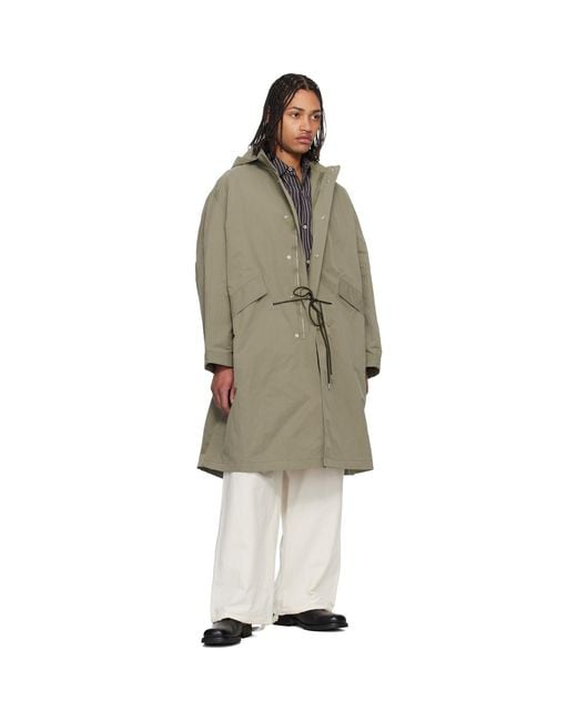 Studio Nicholson Black Taupe Lotus Coat for men