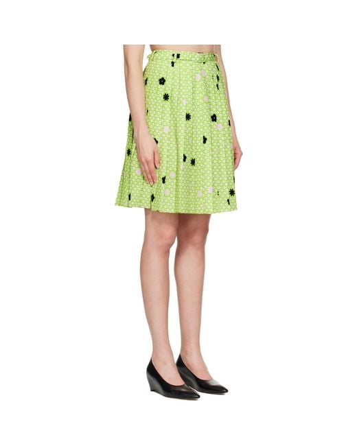 MM6 by Maison Margiela Green Belted Midi Skirt