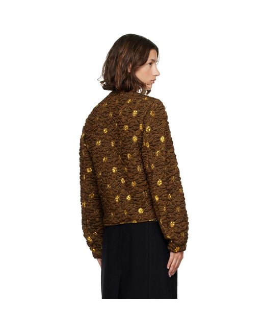 Dries Van Noten Brown Cloqué Jacket