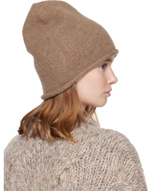 Lauren Manoogian Brown Taupe Crown Beanie