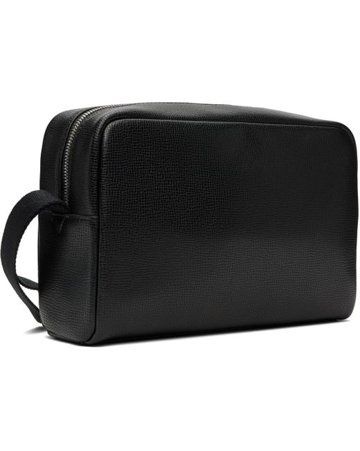 メンズ Lacoste ブラック Ossian レザー トラベルポーチ Black