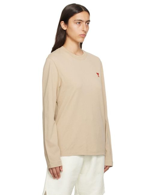 AMI Natural Beige Ami De Cœur T-shirt