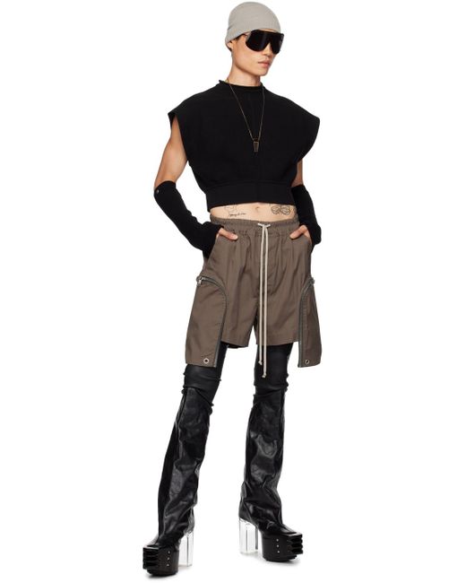 Rick Owens Black Cropped Sweater for men