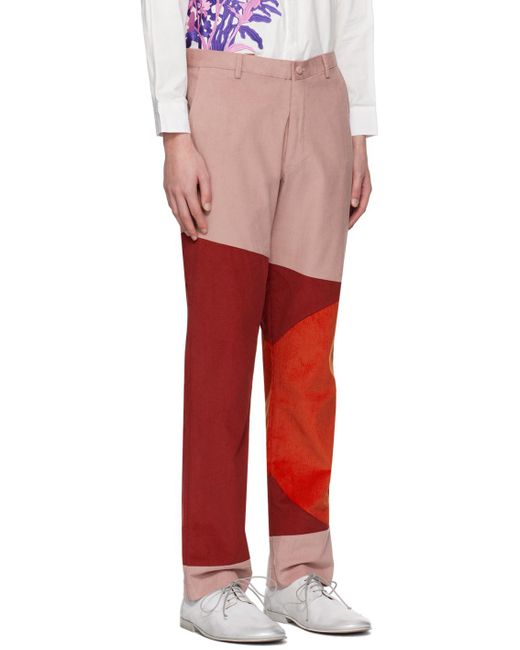 Kidsuper Red Paneled Trousers for men