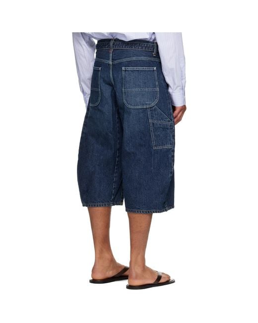 Sacai Blue Faded Denim Shorts for men