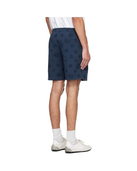Casablanca Blue Applique Monogram Sweat Shorts for men