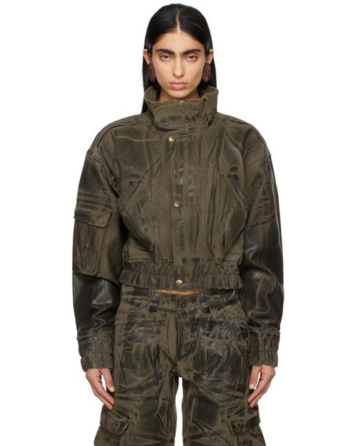 VAQUERA カーキ Painted Workwear ボンバージャケット Black