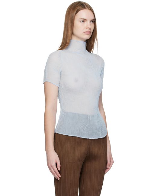 Haut Twist 3 Bleu En Crêpe Chiffon Issey Miyake en coloris White