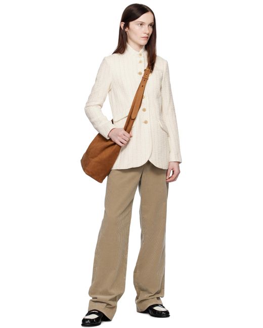 Rag & Bone Natural Off- Slade Long Tweed Blazer