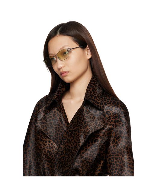 Gucci Black Rectangular Frame Sunglasses