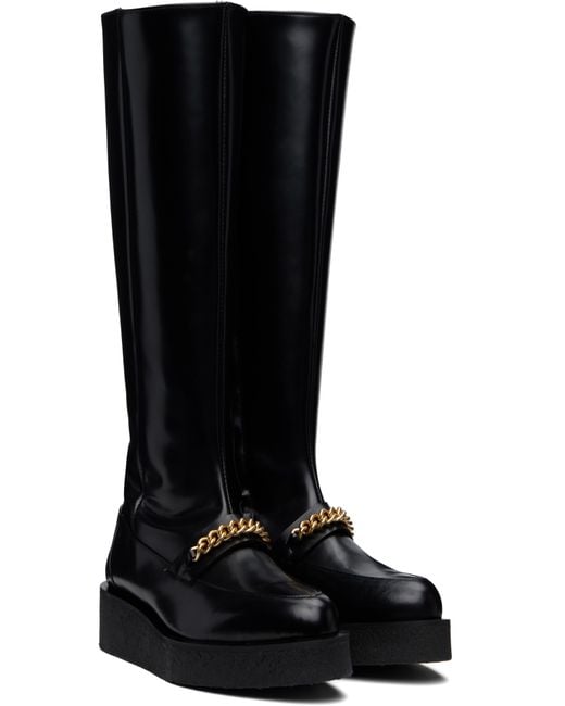 Ernest W. Baker Black Chain Creeper Boots for men