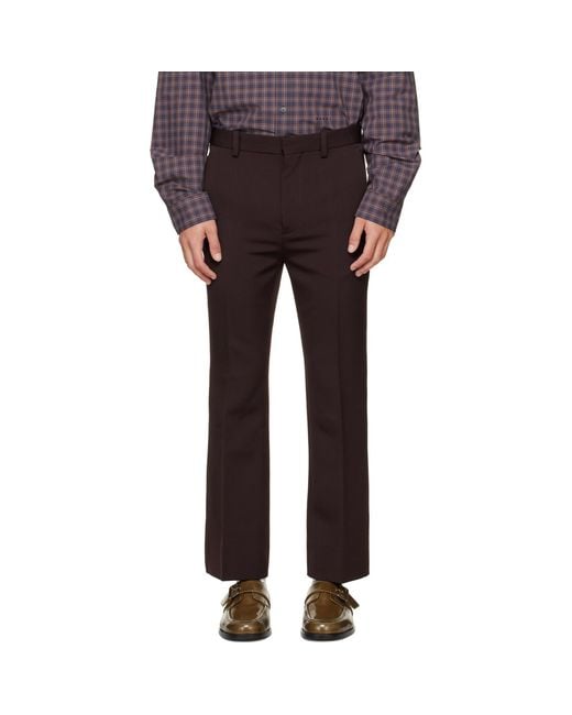 Marni Black Regimental Wool Trousers for men