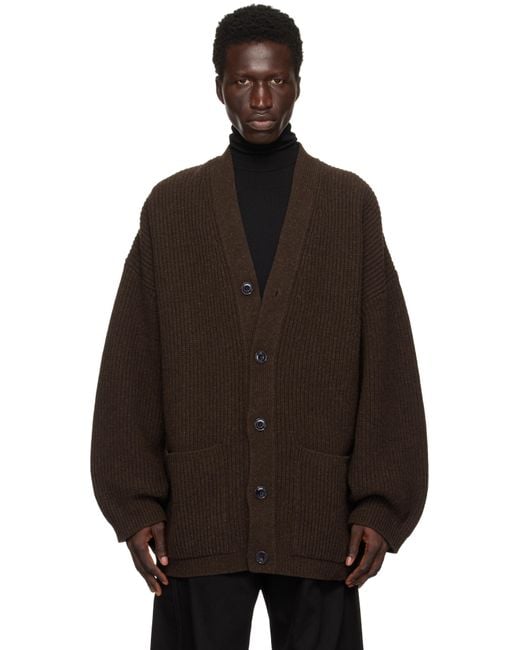 【LEMAIRE】ブラウン Cardi フェルト カーディガン LEMAIRE】ブラウン Cardi フェルト カーディガン (LEMAIRE