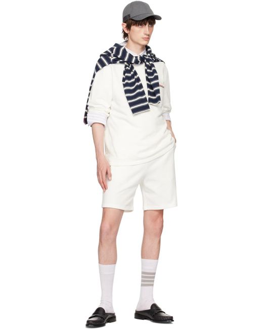 Thom Browne White Off- Mid-Thigh Shorts for men