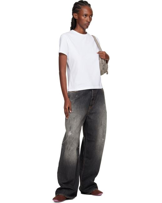 Acne White Logo Patch T-Shirt