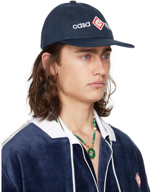 Casablancabrand Blue Casa Sport Icon Embroidered Cap for men