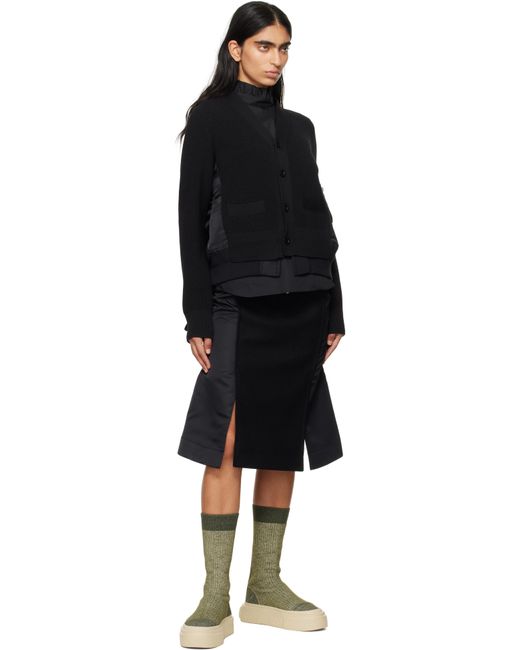 人気完売商品　sacai ウール　ナイロン　ツイル　ニットカーディガン sacai】ナイロンツイル x ニット カーディガン（送料込み