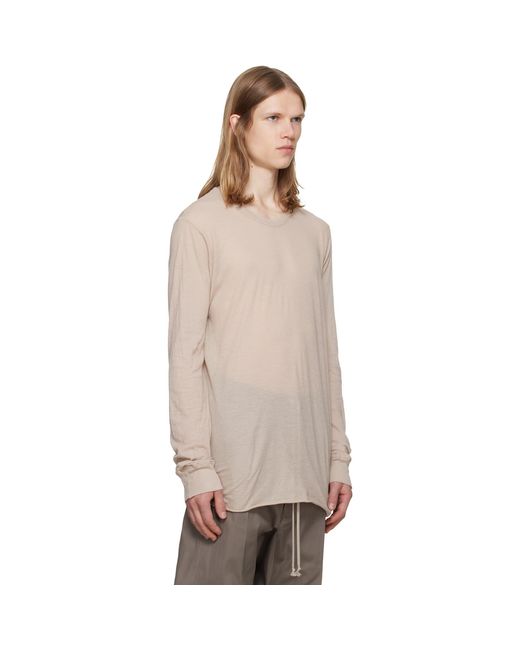 Rick Owens Natural Taupe Tower Basic Ls T-Shirt for men