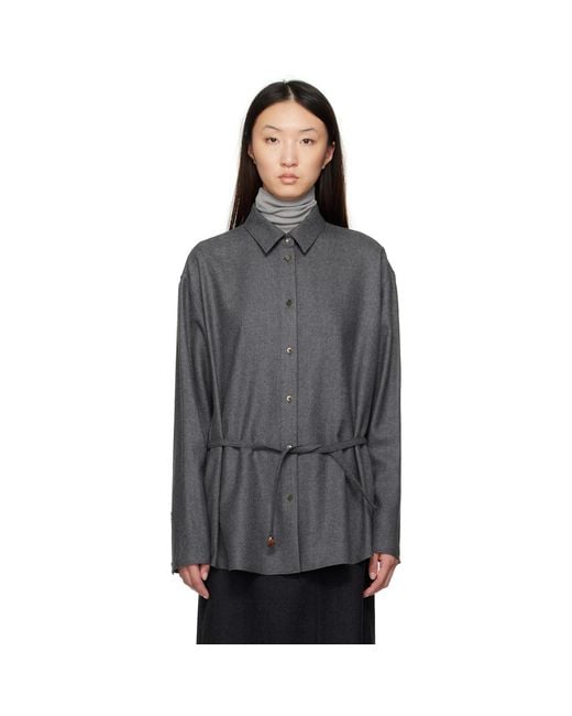 LE17SEPTEMBRE Black Oversized Belted Shirt