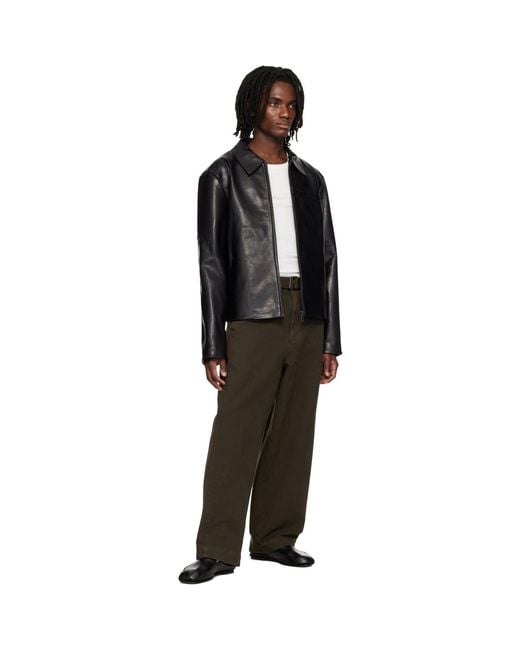 Entire studios Black Corehide Leather Jacket for men