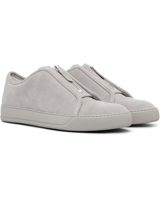 Lanvin Black Dbb1 Suede Zip Sneakers for men