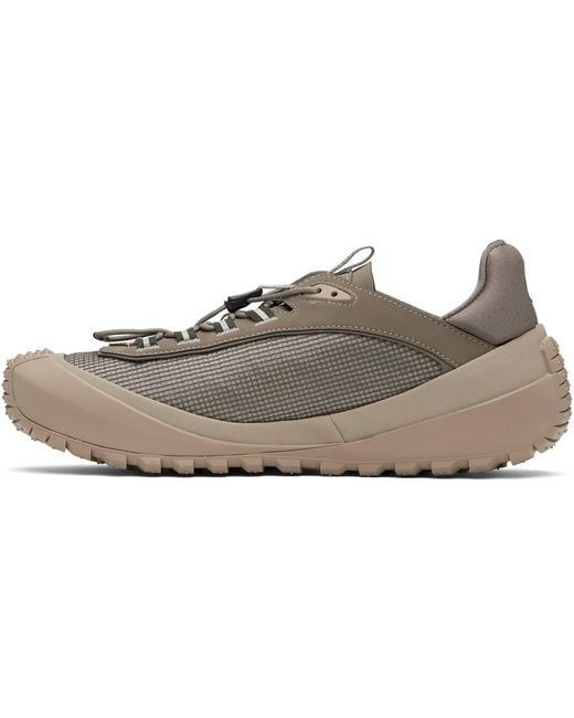 Moncler Black Taupe Trailgrip Lp Suede & Nubuck Sneakers for men