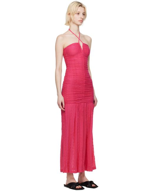 Ganni Red Ssense Exclusive Pink Maxi Dress