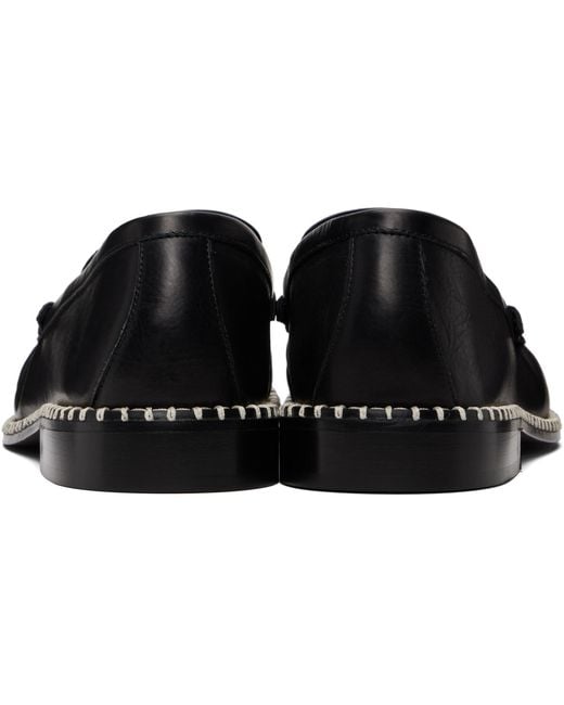 Dries Van Noten Black Leather Loafers for men