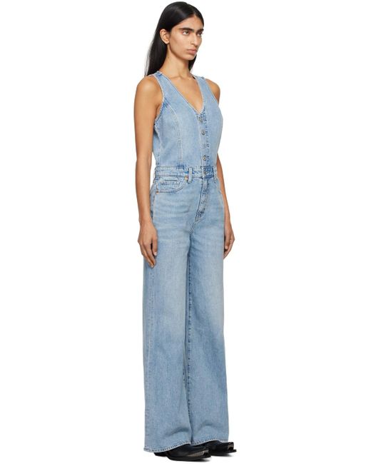 Levi's Black Vest Wide Leg Denim Jumpsuit