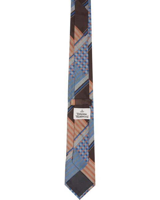 Cravate bleu et brun à motif tartan combat Vivienne Westwood pour homme en coloris Black