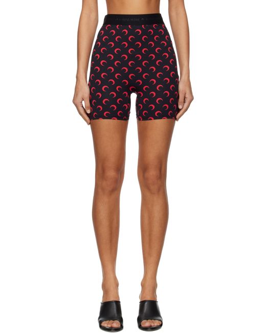 MARINE SERRE Blue Ssense Exclusive Moon Printed Jersey Biker Shorts