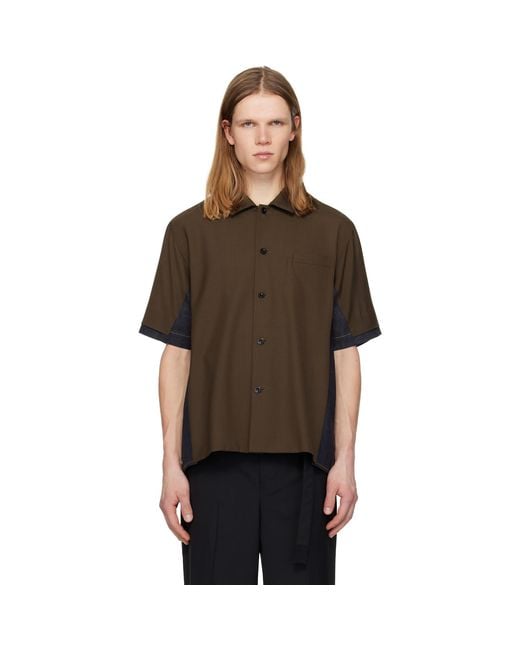 Sacai Black Suiting Denim Shirt for men