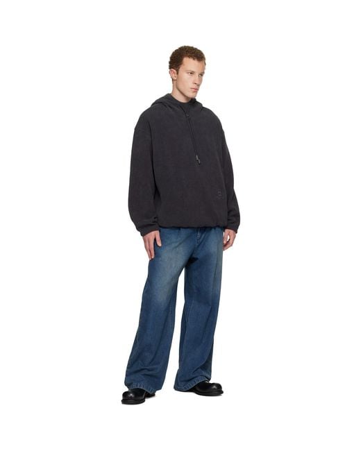 Wooyoungmi Blue Ribbed Hoodie for men