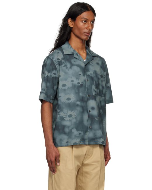 Maison Kitsuné Blue Resort Shirt for men