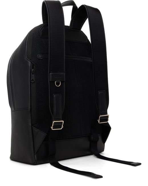 Paul Smith メンズ ブラック レザー シグネチャー ストライプ トリム 