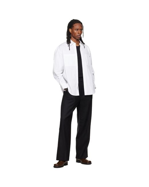 Wooyoungmi White Logo Hardware Shirt for men