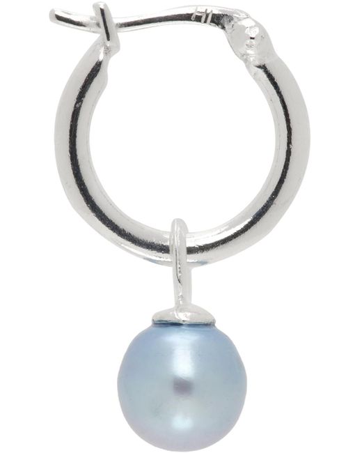 Hatton Labs Blue Ssense Exclusive Pearl Hoop Single Earring for men