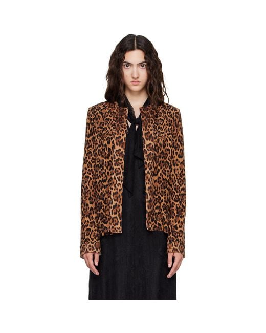 Anna Sui Brown Tan Leopard Cardigan