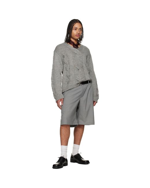 Our Legacy Gray Link V-Neck Sweater for men
