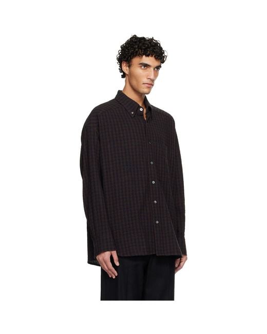 Wooyoungmi Black Gingham Check Shirt for men