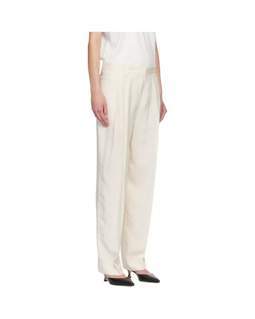 Totême Natural Off Double-Pleat Fluid Trousers