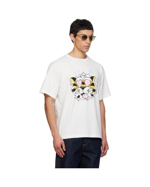 KENZO White Paris Wild Tiger' Oversized T-Shirt for men
