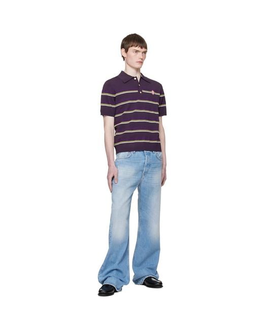 Casablanca Blue Stripe Polo for men