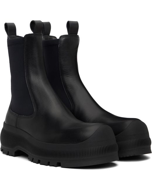 Jil Sander Black Leather Chelsea Boots for men