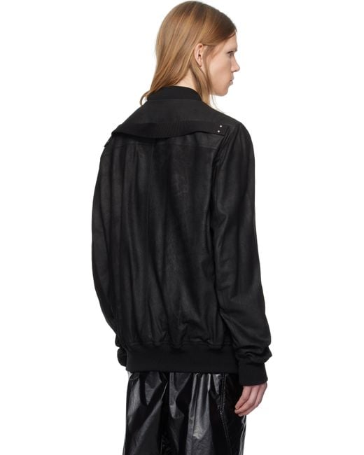 Rick Owens Hollywood Classic Flight Leather Jacket in Black