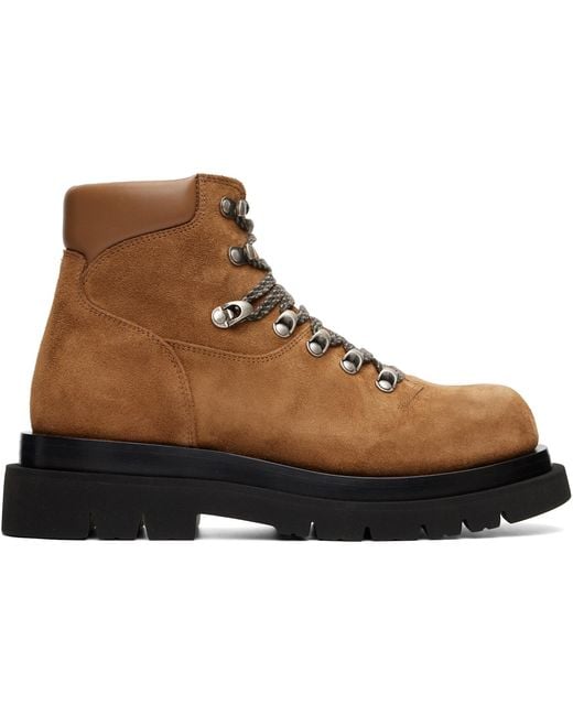 Bottega Veneta Brown Boston Crust Lug Ankle Boots for men