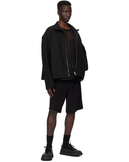 T-shirt noir en crochet à mailles ouvertes Jil Sander pour homme en coloris Black