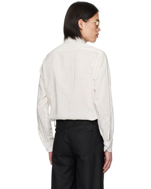Lardini White Striped Shirt for men